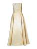 MARQUES ' ALMEIDA Printed Heavy Satin Strapless Midi Dress - Yellow - Thumbnail 2