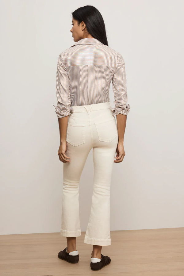 Veronica Beard Carson Kick-Flare Jeans - Ecru