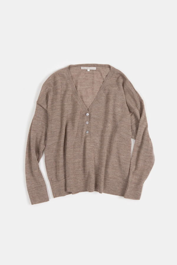 Erica Tanov Alpaca V Neck Henley