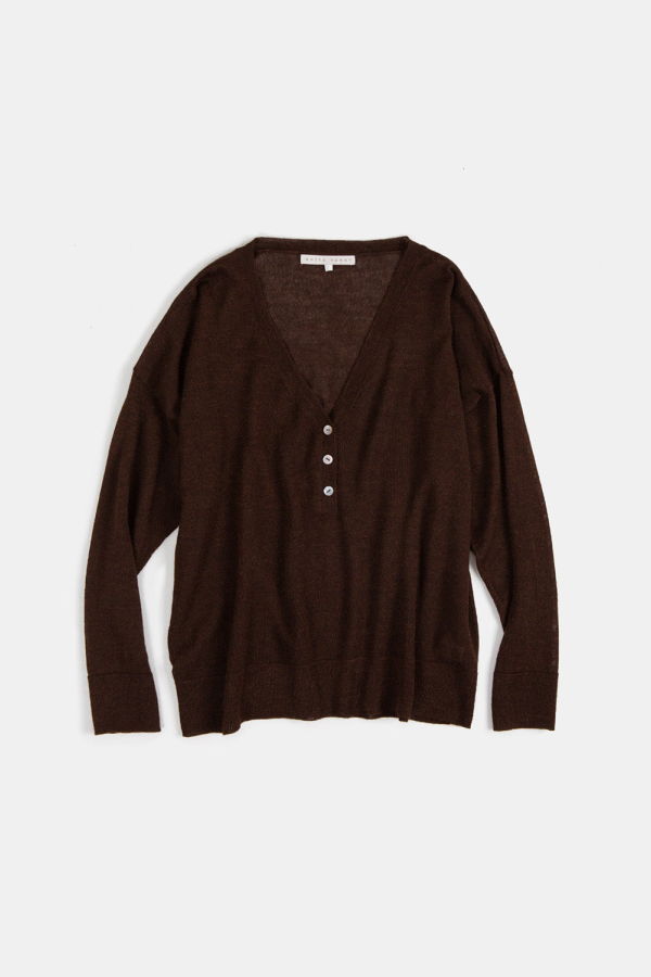 Erica Tanov Alpaca V Neck Henley