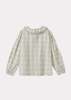 Caramel Phoebe Children's Hand-Loomed Cotton Blouse - White/Black Check - Thumbnail 6
