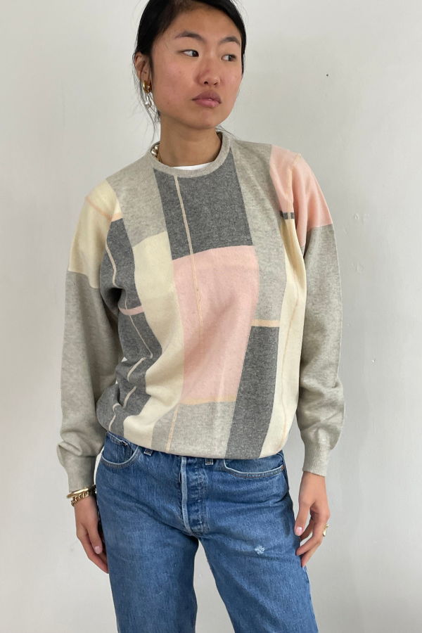 Braemar Vintage Scottish Lambswool Intarsia Knit Crewneck Sweater