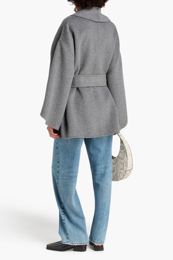 By Malene Birger Margith Brushed Wool-Felt Coat - Grey