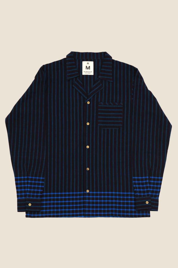 New Market Goods Chondro Longsleeve Camp Shirt - Navy