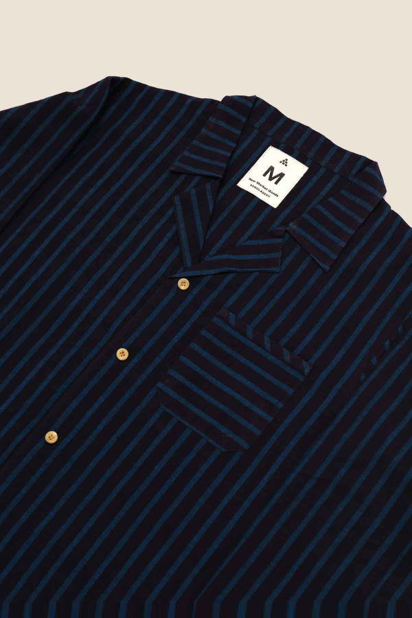 New Market Goods Chondro Longsleeve Camp Shirt - Navy