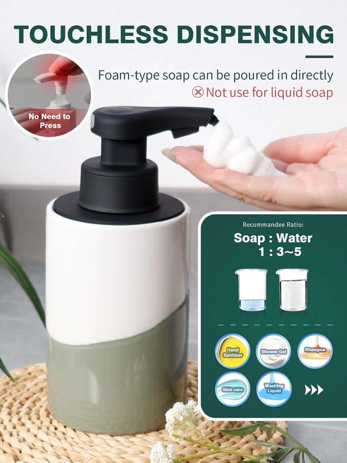 Bosilunlife Nordic Garden Automatic Foaming Soap Dispenser - Image 2 of 4