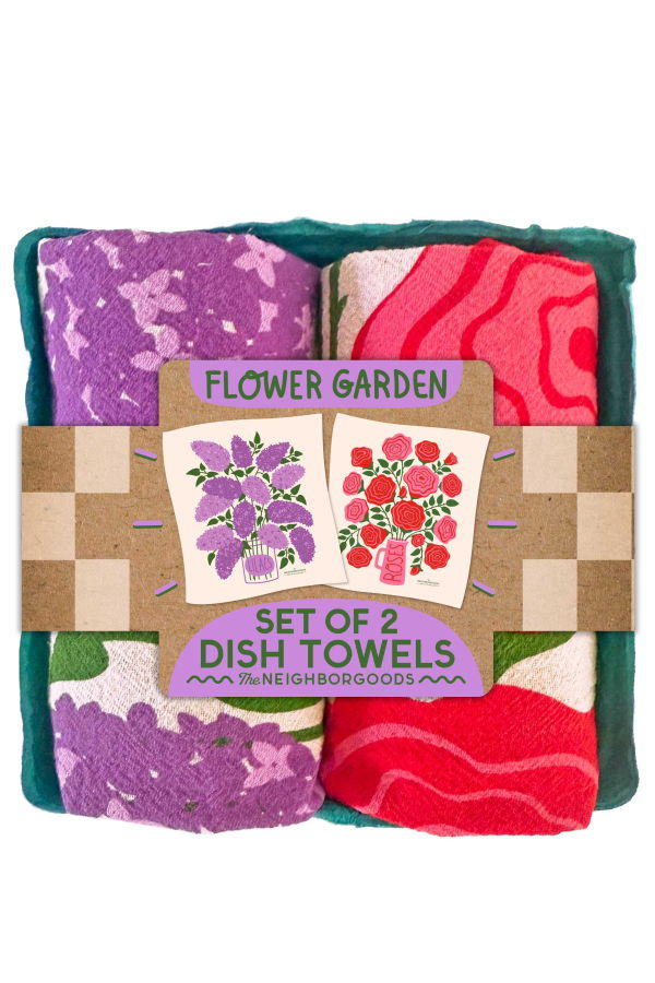 The Neighborgoods Flower Garden Dish Towel Set of 2 Towels