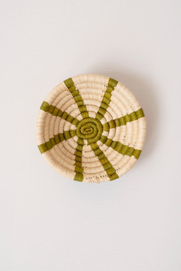 Maadili Collective Mini Basket Ornament ~ Green Rays