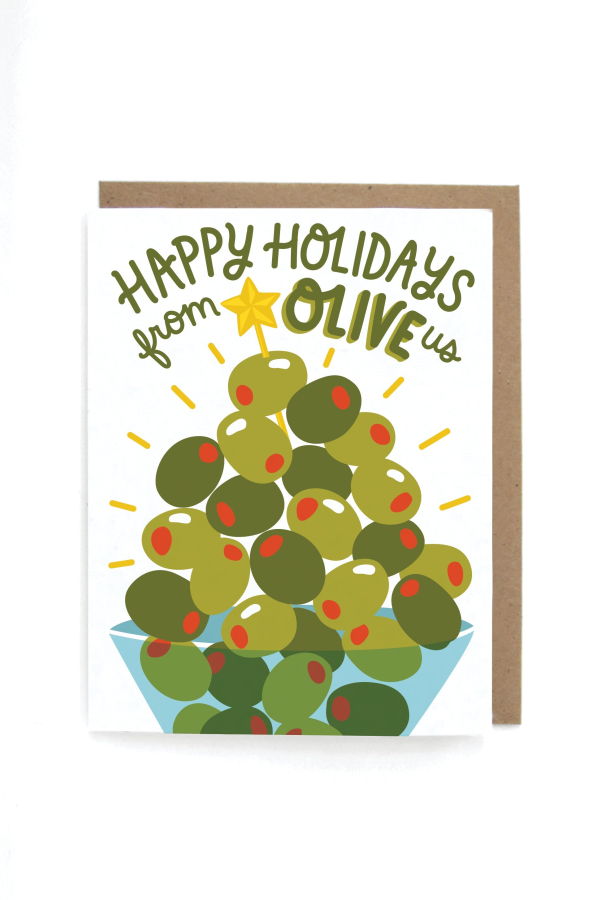 The Neighborgoods Olive Family Holiday Card - Set of 8 Greeting Cards