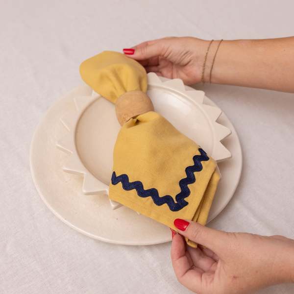 APARTMENT F Ric-Rac Linen Napkins - Set of 2 APARTMENT F Ric-Rac Linen Napkins - Set of 2