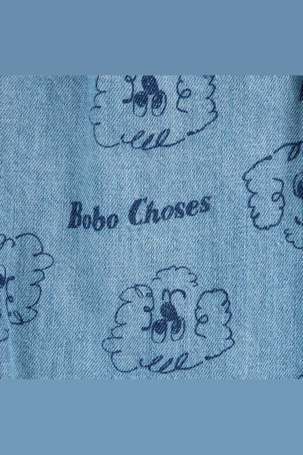 KIDS Bobo Choses Baby Denim All Over Pickles The Dog Print Pants - Blue