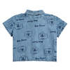 KIDS Bobo Choses Baby Denim Shirt All Over Pickles The Dog Print Shirt - Blue - Thumbnail 2