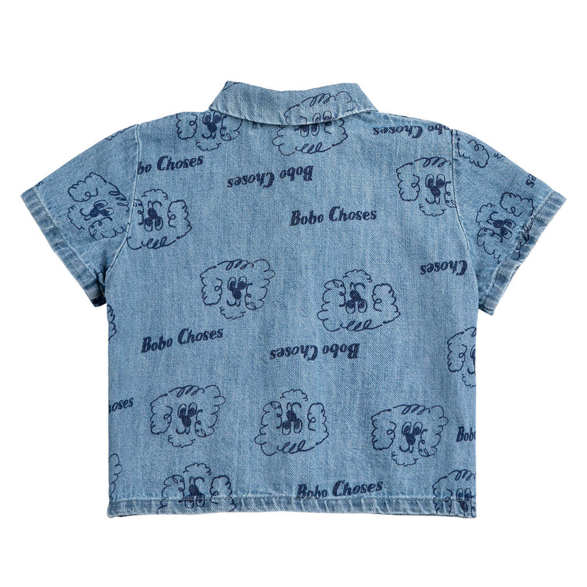 KIDS Bobo Choses Baby Denim Shirt All Over Pickles The Dog Print Shirt - Blue - Image 2 of 4