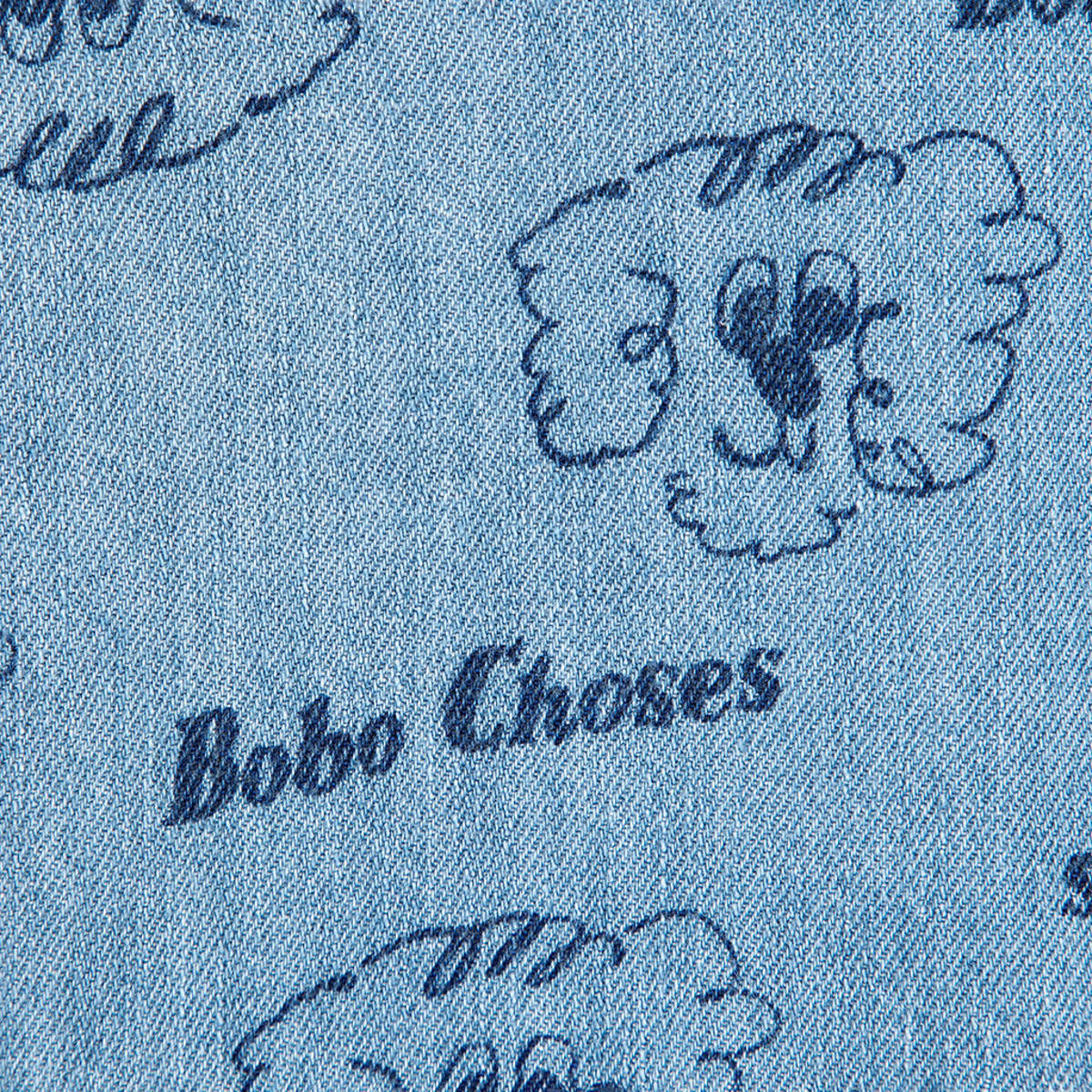 KIDS Bobo Choses Baby Denim Shirt All Over Pickles The Dog Print Shirt - Blue - Image 3 of 4