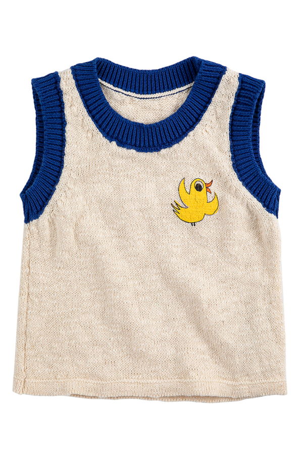 KIDS Bobo Choses Flying Oranges Baby Knit Tank Top - Cream