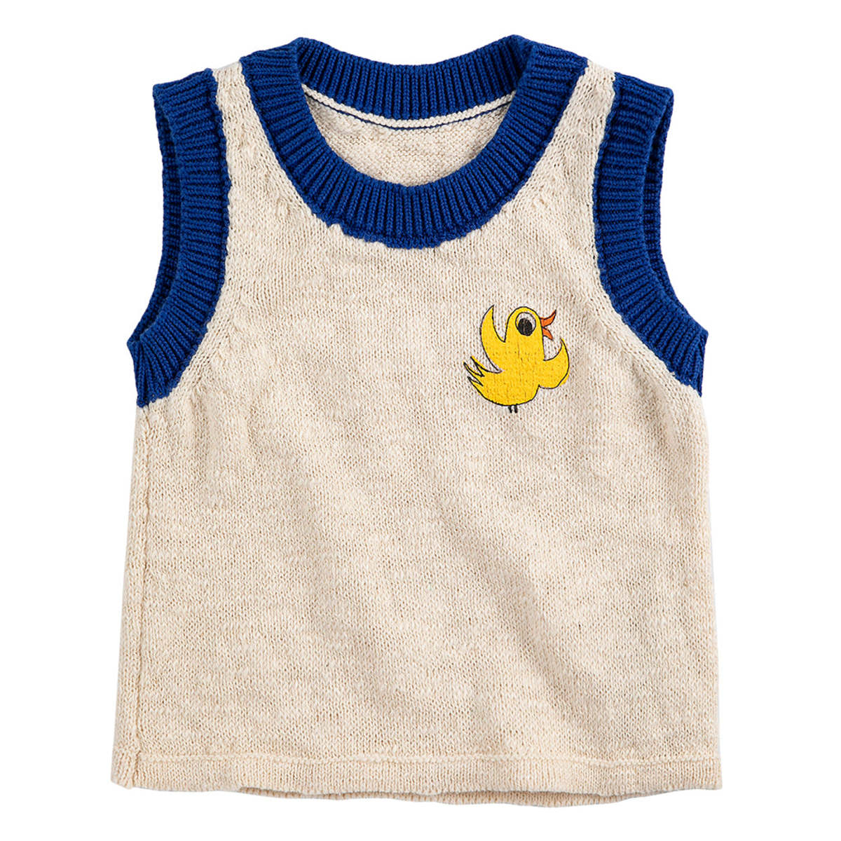 KIDS Bobo Choses Flying Oranges Baby Knit Tank Top - Cream - Image 1 of 2