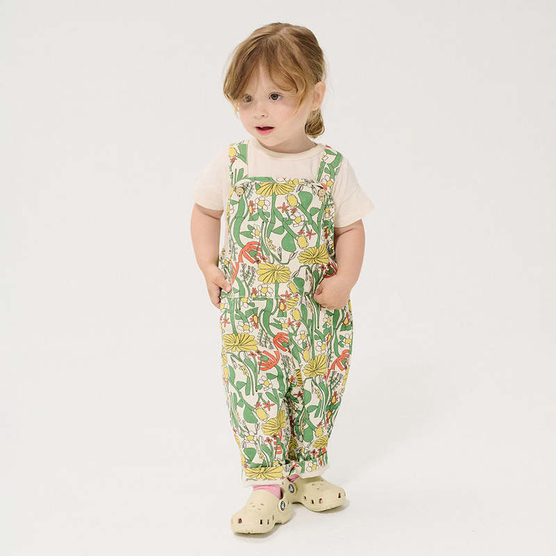 KIDS Bobo Choses Baby Overalls All Over Herbalist Print Overalls