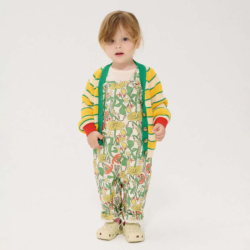 KIDS Bobo Choses Baby Overalls All Over Herbalist Print Overalls