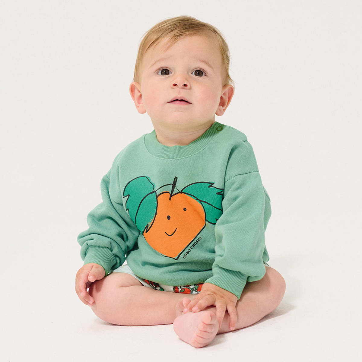 KIDS Bobo Choses Baby Sweatshirt Tangerine Print - Green - Image 3 of 5