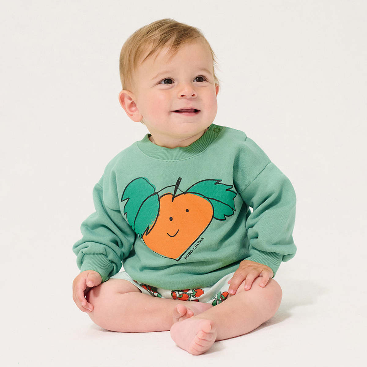 KIDS Bobo Choses Baby Sweatshirt Tangerine Print - Green - Image 4 of 5