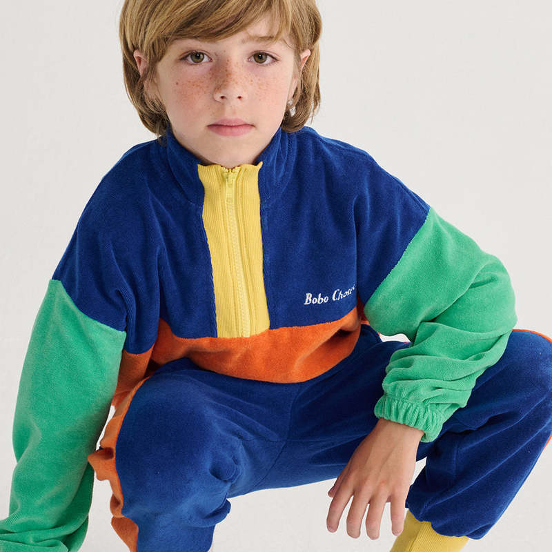 KIDS Bobo Choses Zipped Colour Block Sweatshirt - Multicolour
