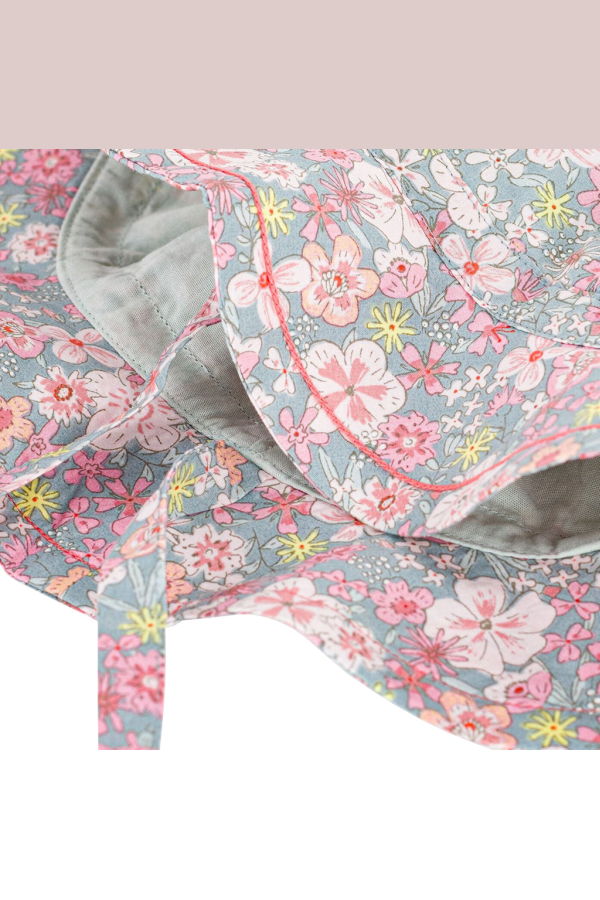 KIDS Petit Bateau Spray Floral Print Hat - Multicolour