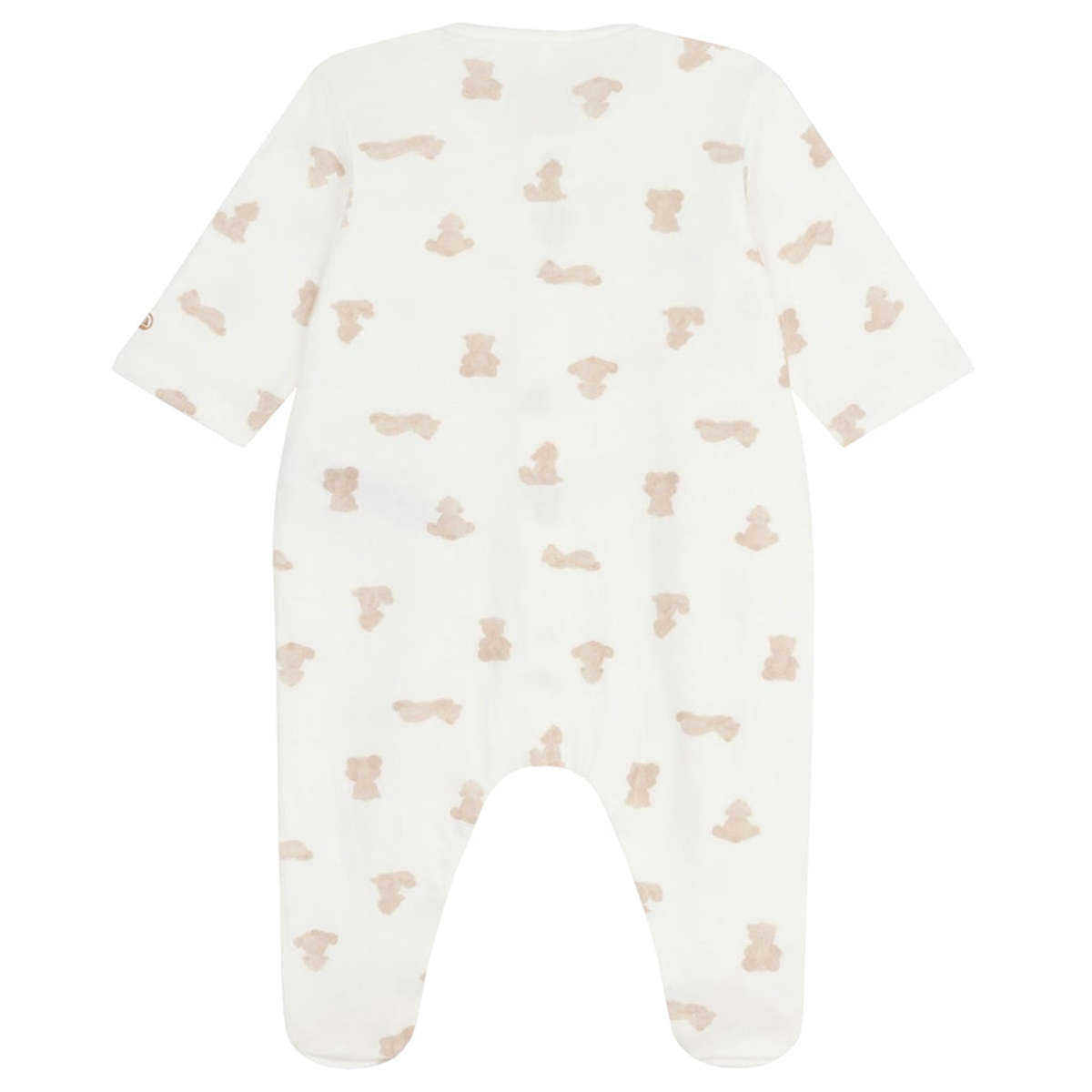 KIDS Petit Bateau Baby Pyjamas Marshmallow Brown Bear Print Sleepwear - White - Image 2 of 3