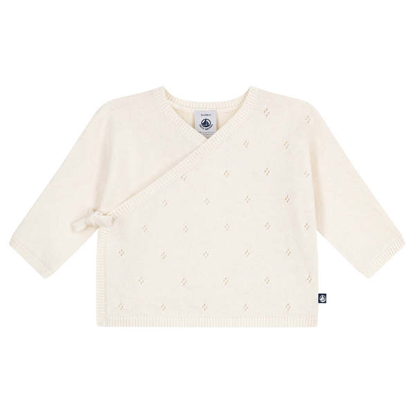 KIDS Petit Bateau Baby Wrap Cardigan - White