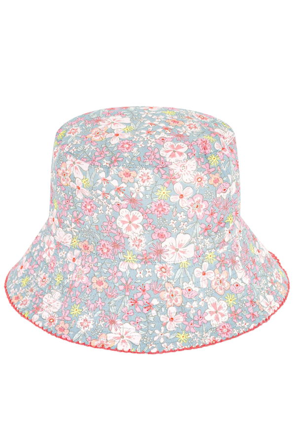 KIDS Petit Bateau Spray Blue Floral Print Hat - Multicolour