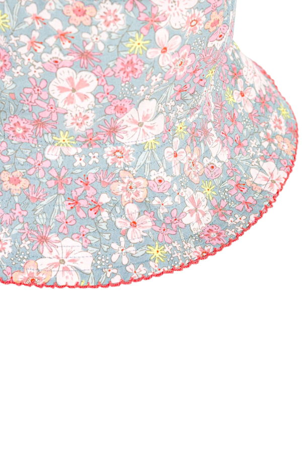 KIDS Petit Bateau Spray Blue Floral Print Hat - Multicolour