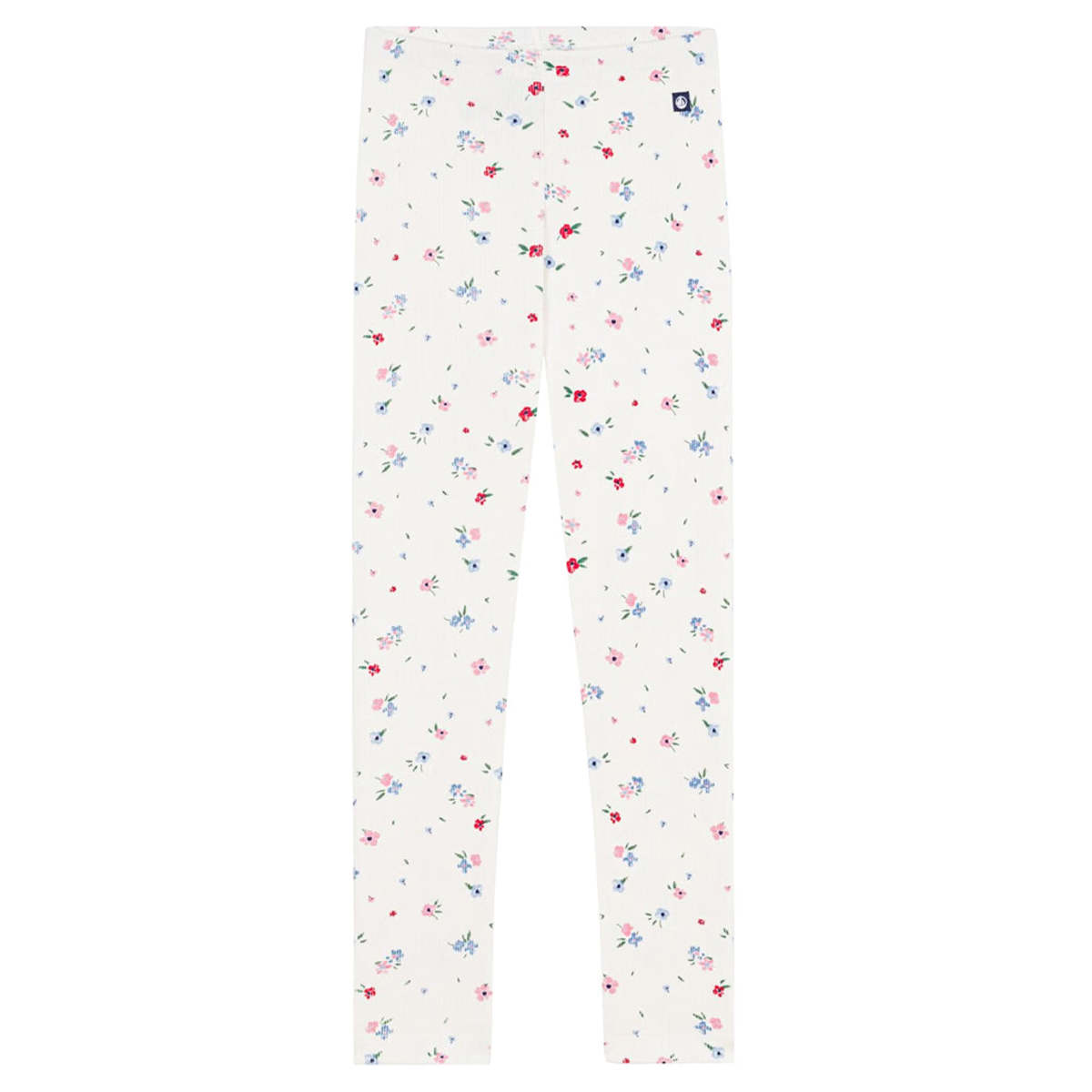 KIDS Petit Bateau Marshmallow White Floral Print Leggings - White - Image 1 of 3