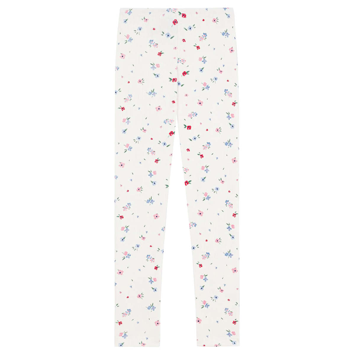KIDS Petit Bateau Marshmallow White Floral Print Leggings - White - Image 2 of 3
