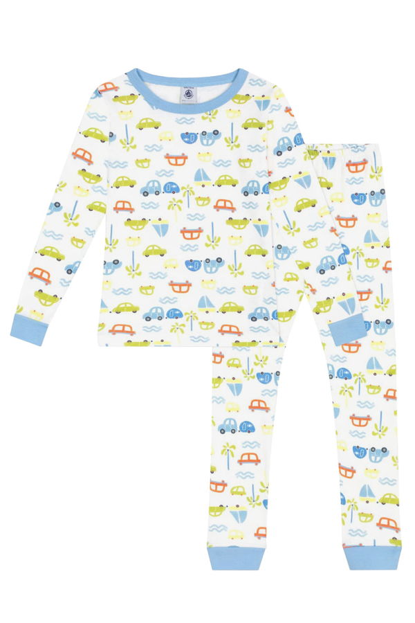 KIDS Petit Bateau Cars Print Pyjamas