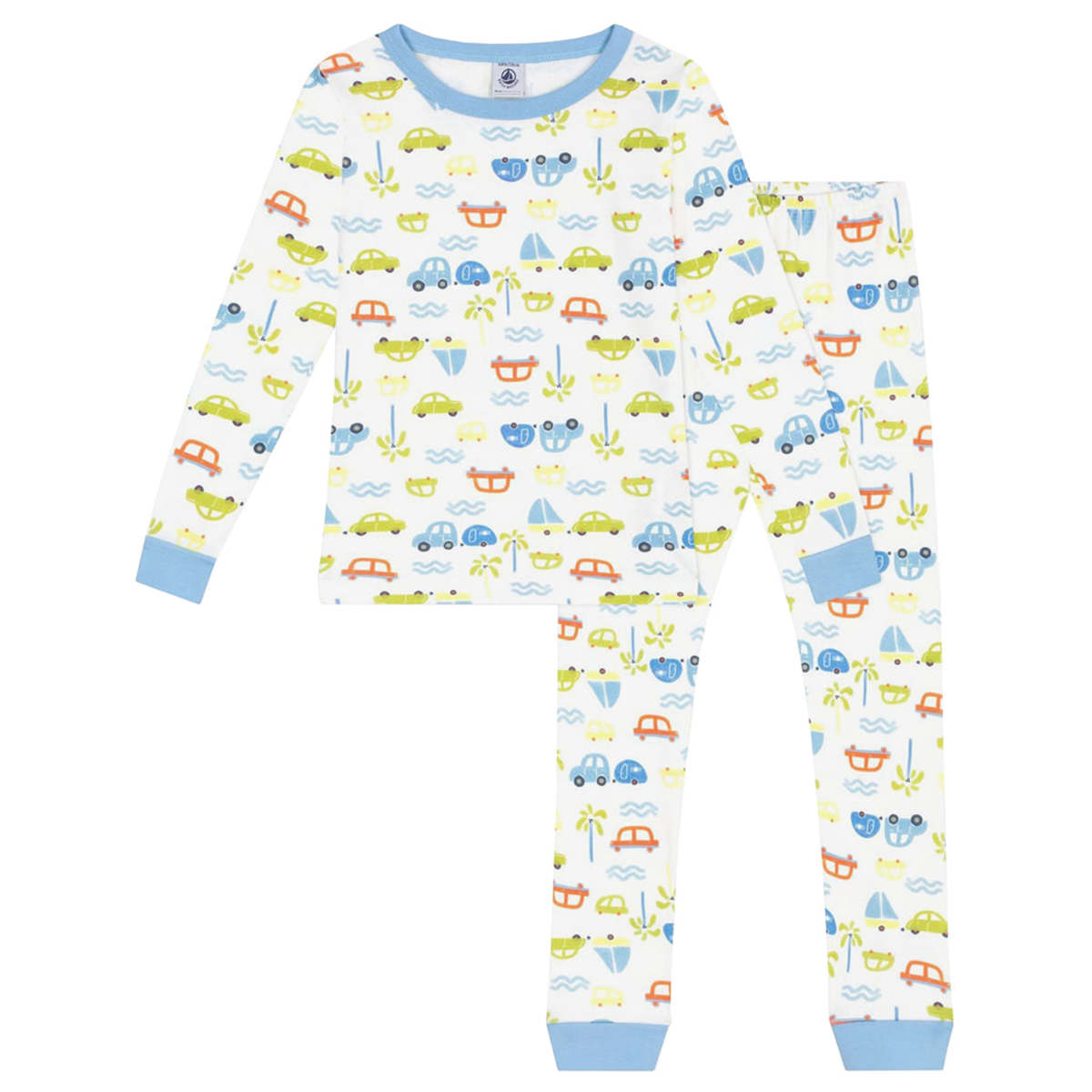 KIDS Petit Bateau Cars Print Pyjamas - Image 1 of 4