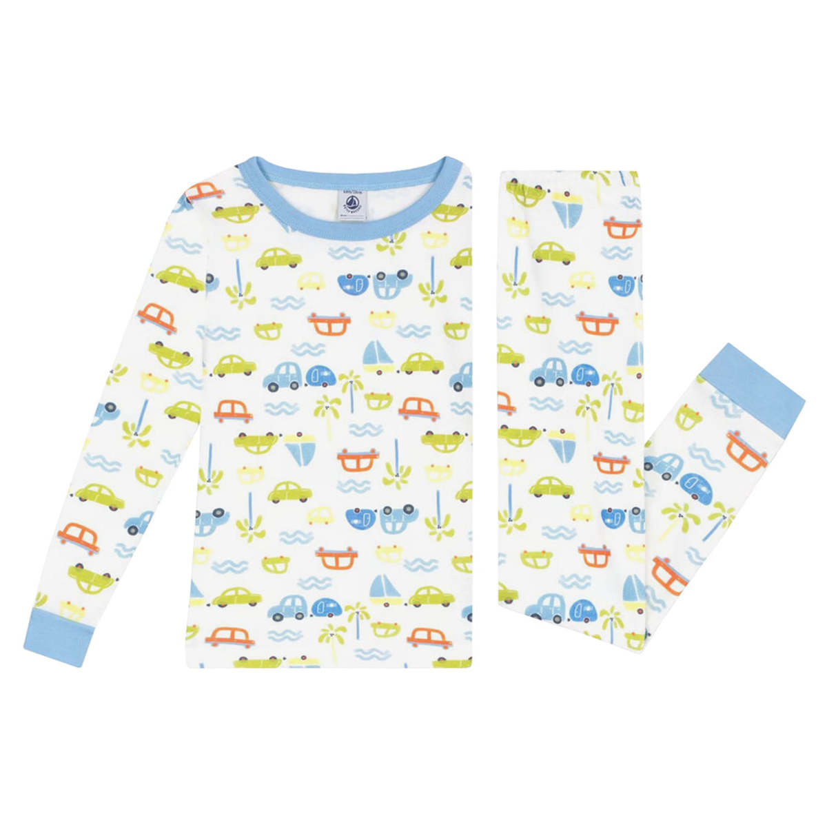 KIDS Petit Bateau Cars Print Pyjamas - Image 2 of 4