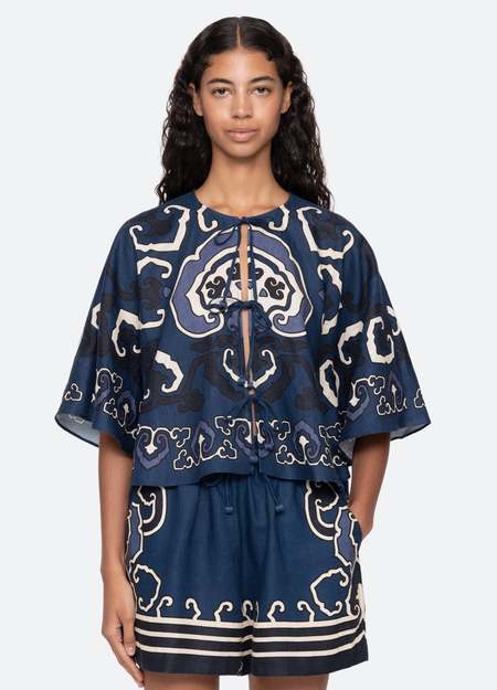 Sea NY Mable Cambric S/SLV Smocked Top | Garmentory