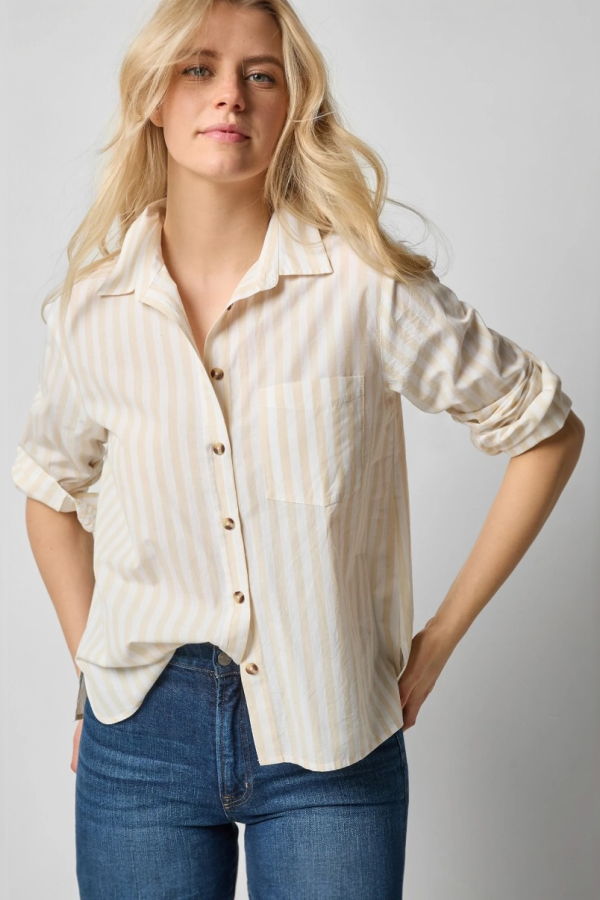 Lilla P. Striped Button Down Shirt