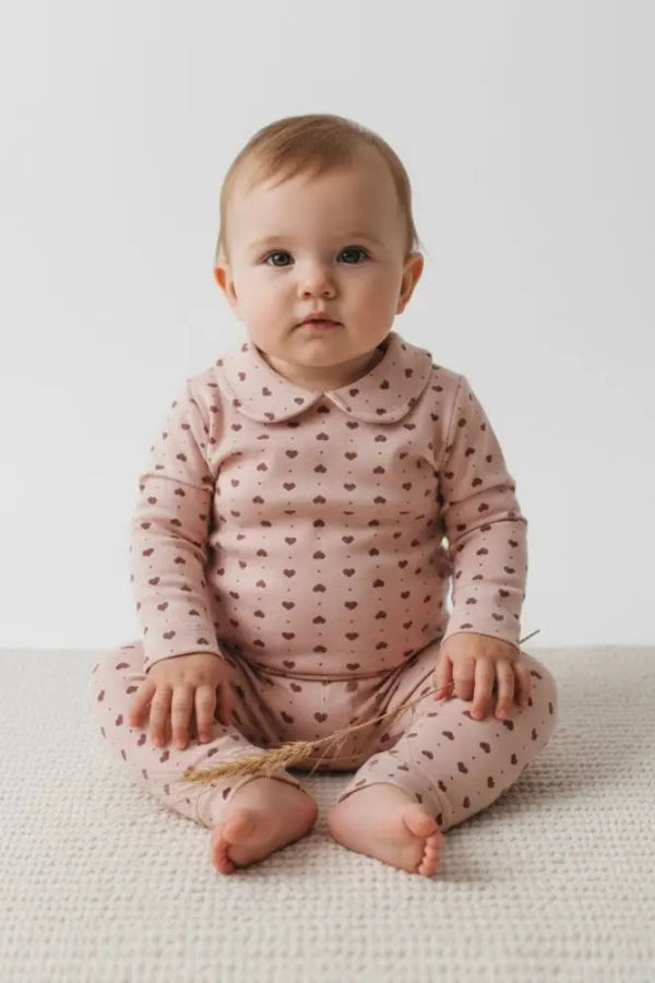 KIDS Murray & Finn Pink Heart Collar Two-Piece Set