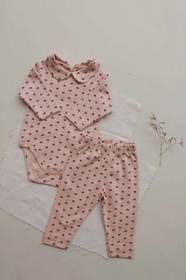 KIDS Murray & Finn Pink Heart Collar Two-Piece Set