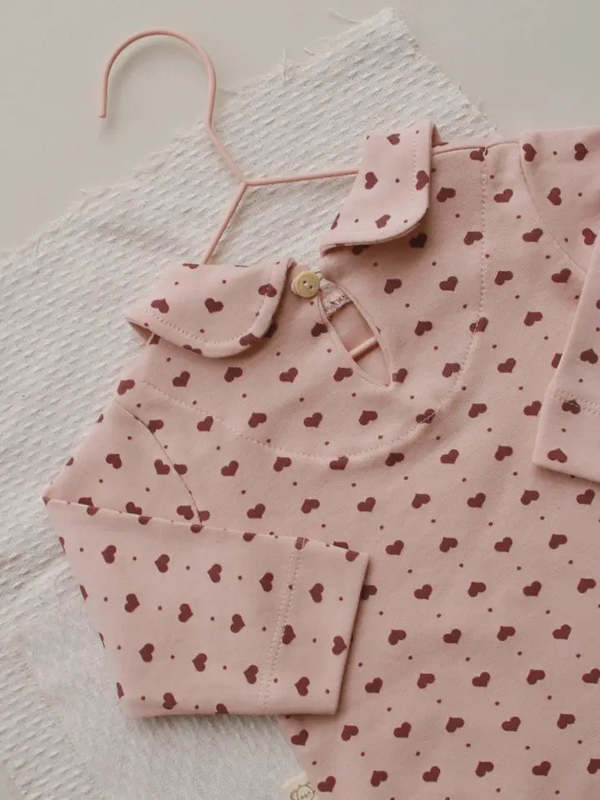 KIDS Murray & Finn Pink Heart Collar Two-Piece Set