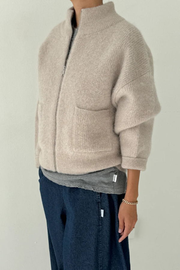 Le Bon Shoppe Alpaca Zip Front Sweater Jacket