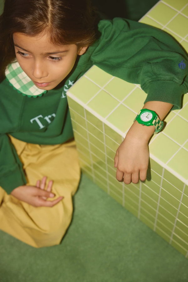 KIDS Mini Kyomo Summer Grass Watch - Green Checkered