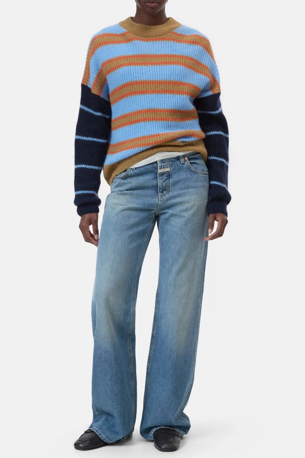 Closed Crew Neck Sweater - Sky