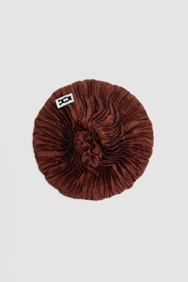 AZUR Plisse Satin Silk Round Hair Clip