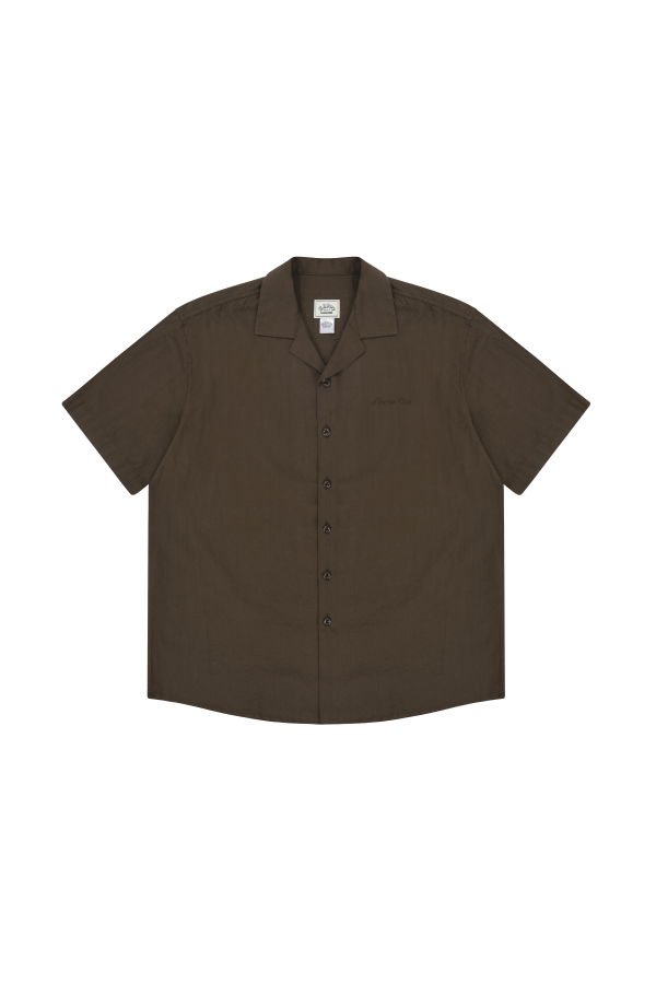 Kappy Jacquard Camp Collar Shirt - Brown