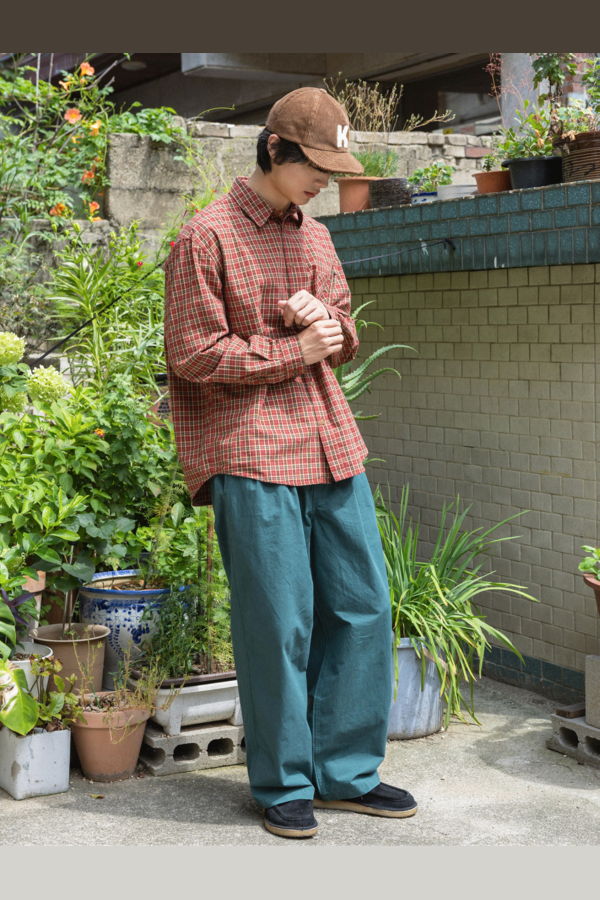 Kappy Two Tuck Wide Pants - Green