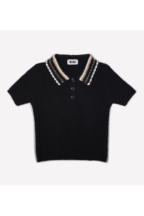 Gigi Crochet Polo Top