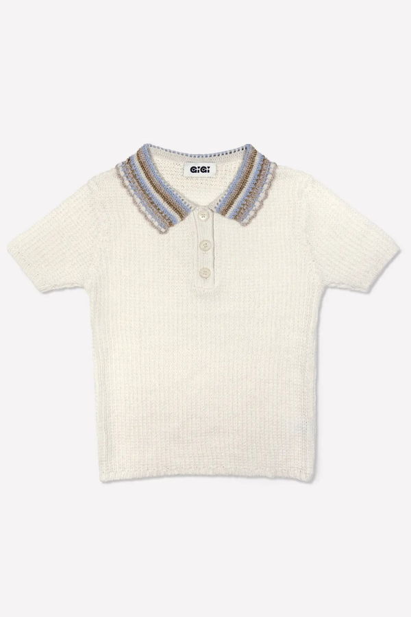 Gigi Crochet Polo Top