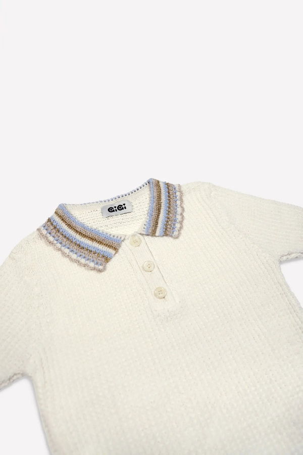 Gigi Crochet Polo Top
