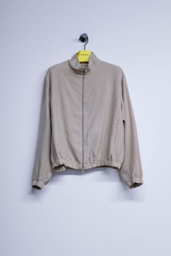 Gabriela Coll Garments NO.261 Stone Cupro Doubled Zipper Jacket